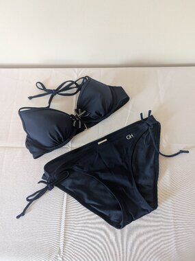Gilly Hicks Navy Bikini Swimsuit Set (Top & Bottoms)